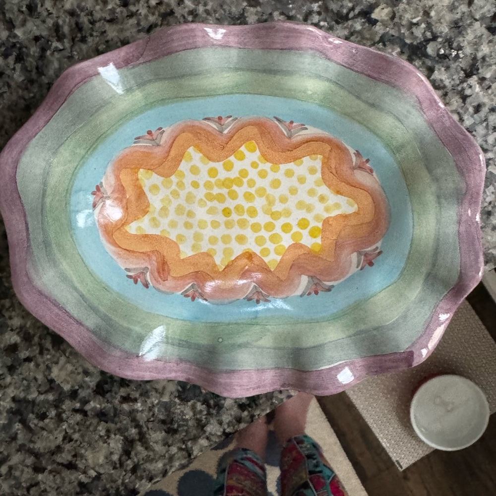 MacKenzie-Childs Multicolor Scalloped Platter